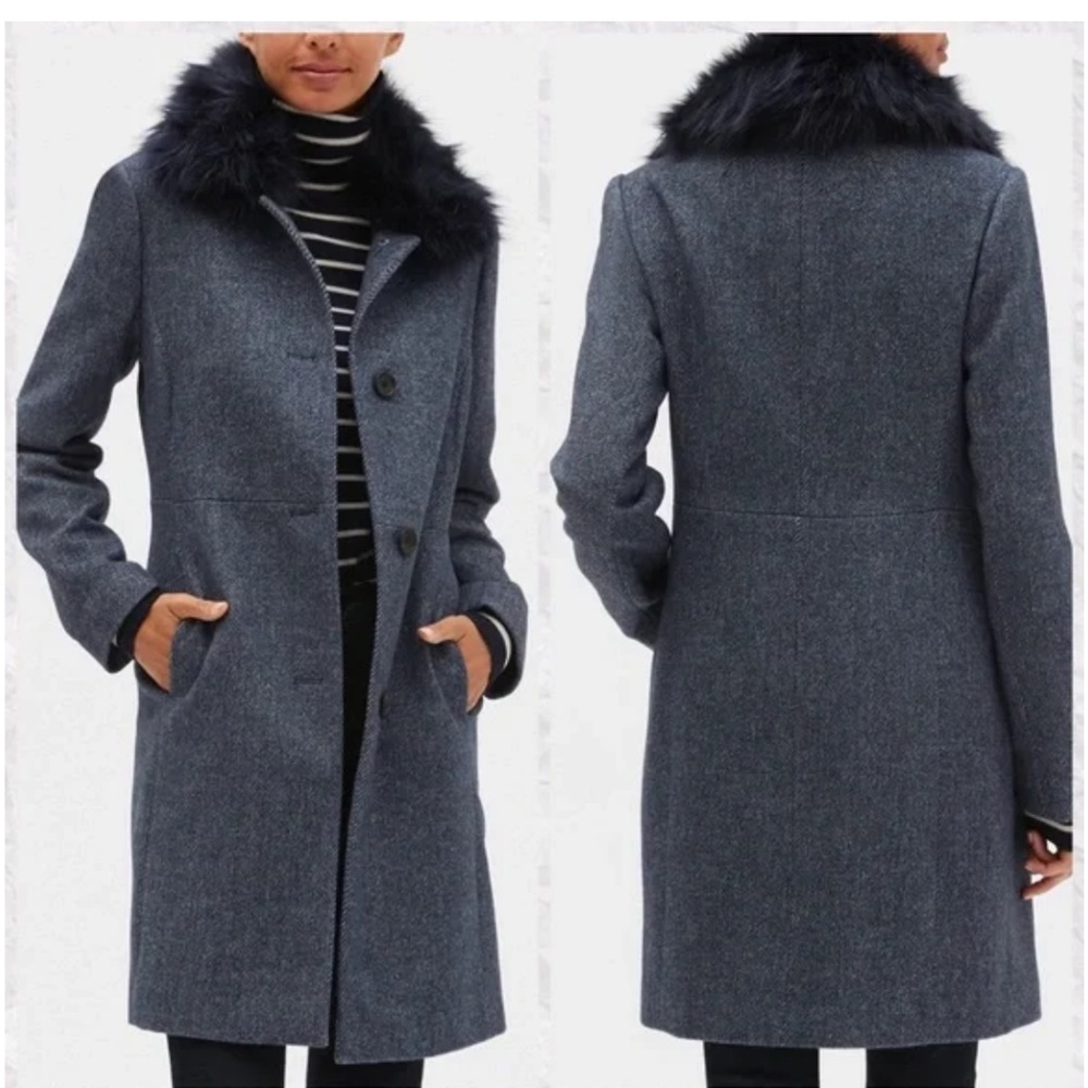NWT Banana Republic Factory navy blue coat